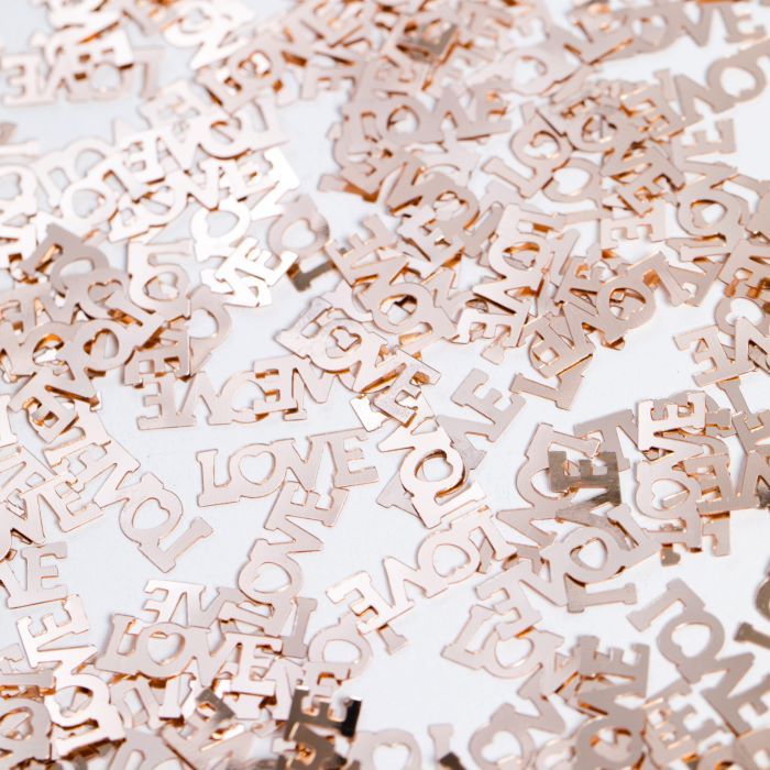 Rose gold love letter table confetti - 14 g