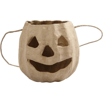 Handmade pumpkin head in papier-mâché for DIY 8.5x9 cm 