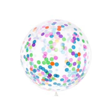 Giant multicoloured confetti balloon - 1 Metre