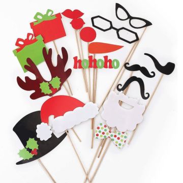 Christmas-themed Photo Booth Props 12x