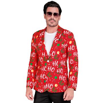 Red Christmas Jacket with Hohoho Print