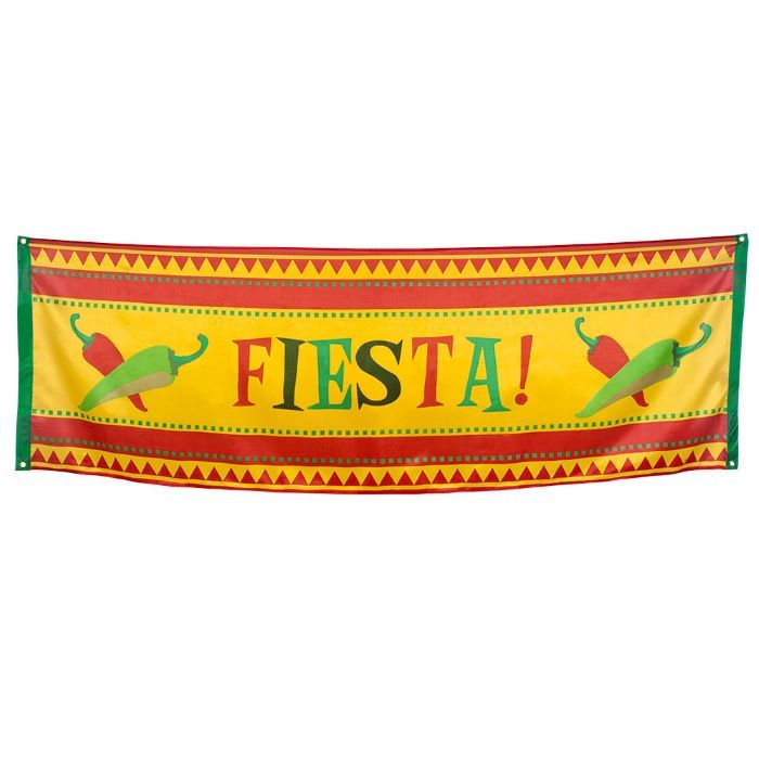 Mexican fiesta banner with chillies - 220x74 cm