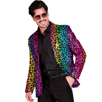 Rainbow Leopard Sequin Jacket