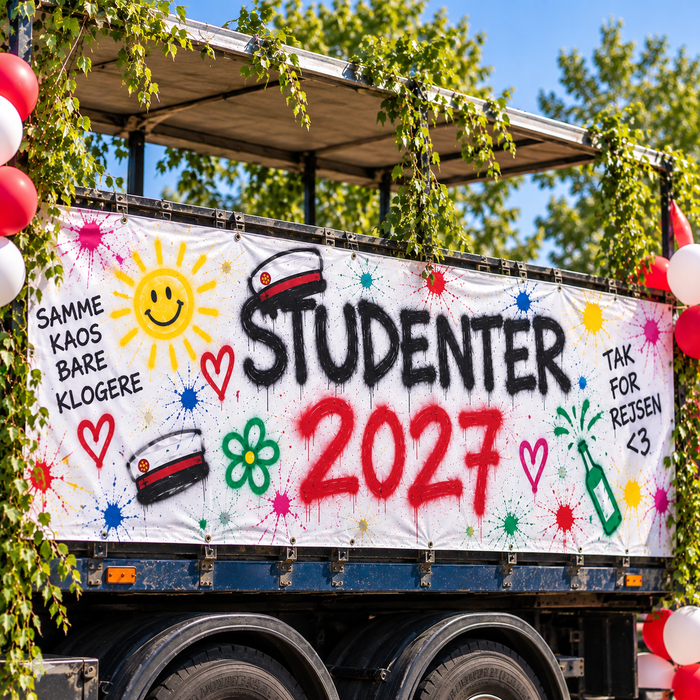 Student banner 3x1 m graduation parade