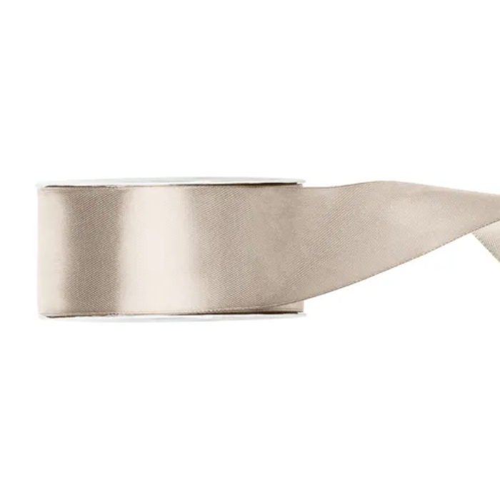 Off-white satin ribbon - 25 mm x 25 m