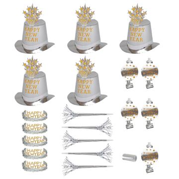 Silver New Year's set for 10 people happy new year