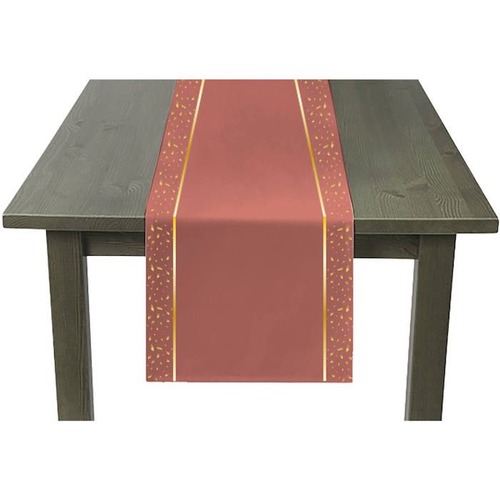 Table Runner Golden and Copper Red - 240 x 35 cm