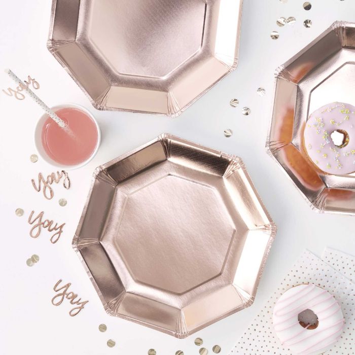 Rose Gold Plates 8x - 23 cm