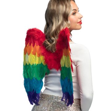 Pride Rainbow-Coloured Angel Wings - 50x50 cm