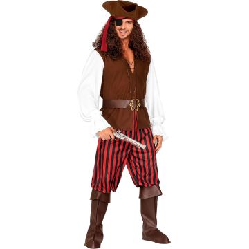 Pirate costume with hat and eyepatch for men