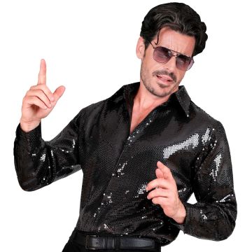 Black Sequin Shirt for Men