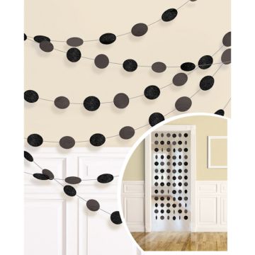 Black Glitter Curtain - 213 cm