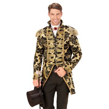 Gold jacquard parade coat for men