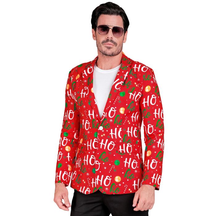 Red Christmas Jacket with Hohoho Print