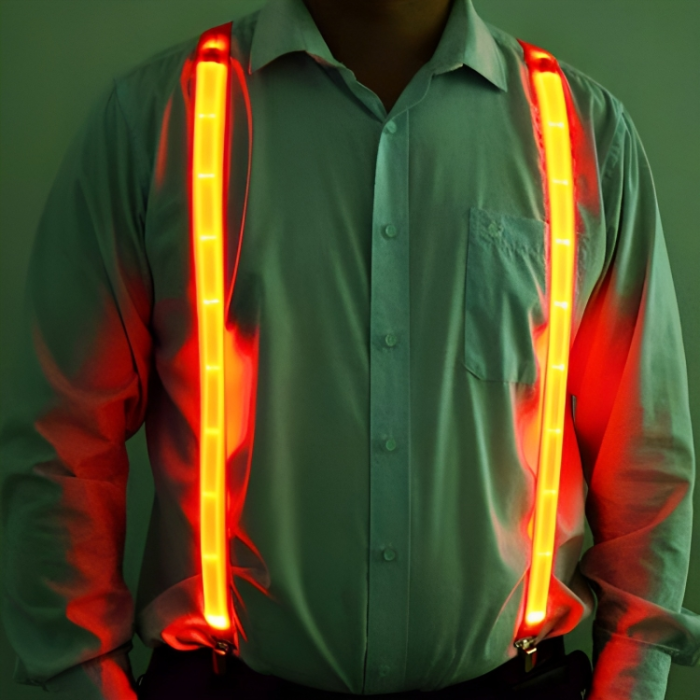 Red LED suspenders neon