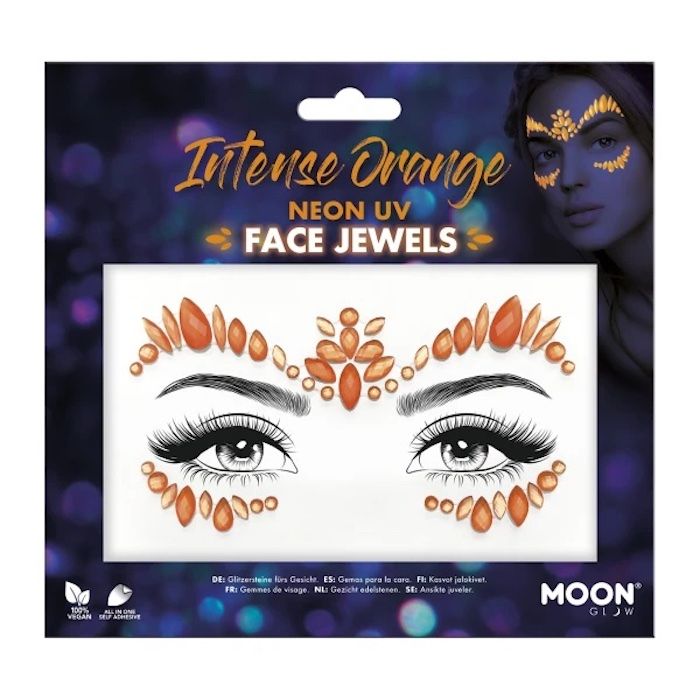 Neon UV Intense Orange Face Decorations