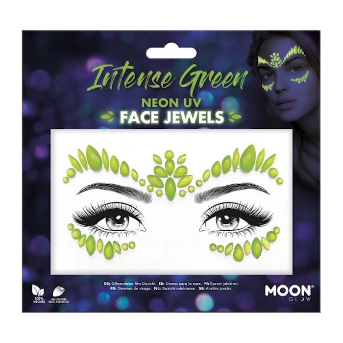 Neon UV Intense Green Face Jewels