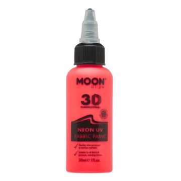 Neon UV Textile Paint Red 30 ml Moon Creations