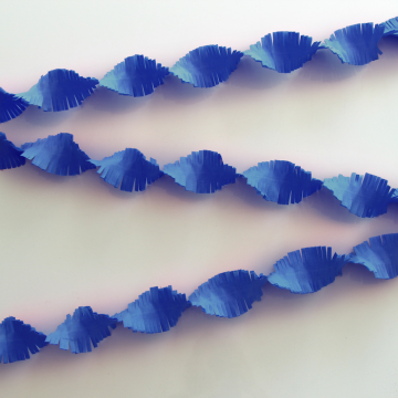 Frayed Blue Crepe Streamer - 24 metres