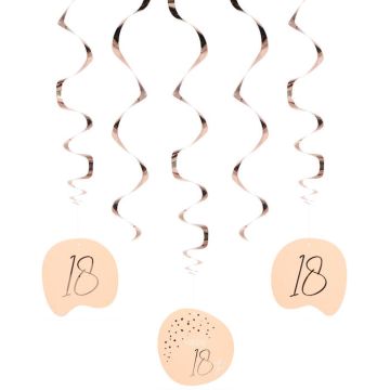 Happy 18th Swirls Pink 5x