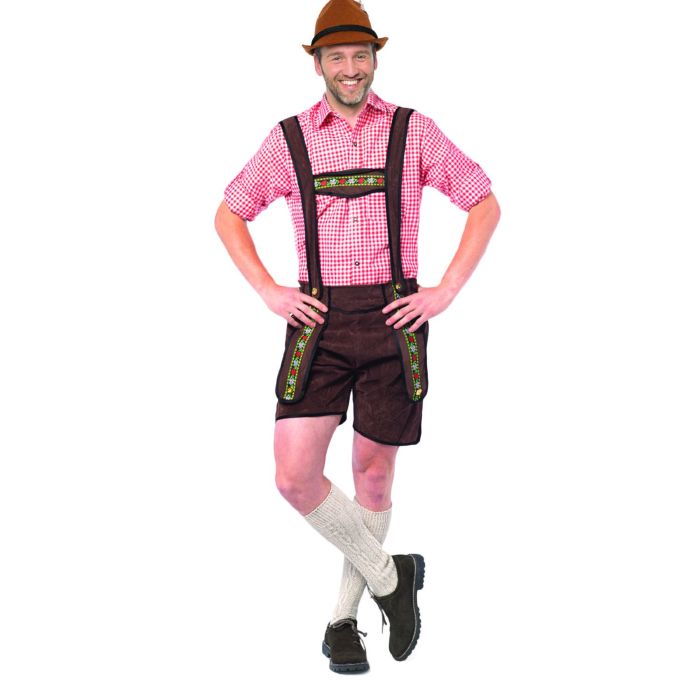 Tyrolean lederhosen trousers Johann dark brown short