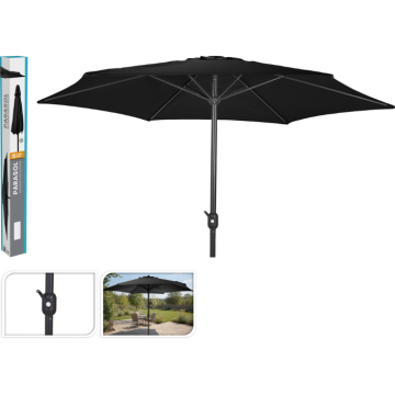Black parasol 300x300x248 cm