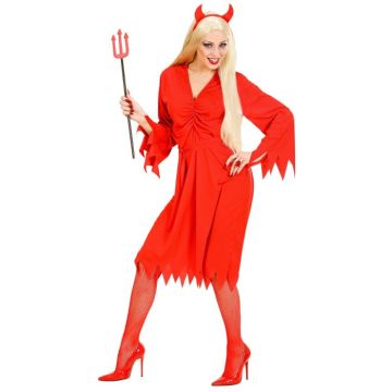 Devil dress costume with belt and horns for women