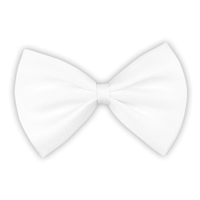 White bow tie with elastic - one size