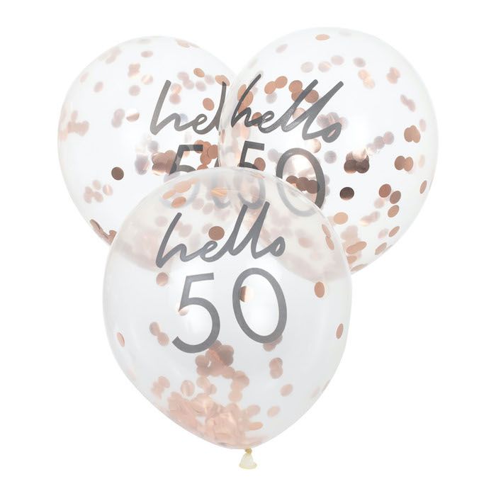 Hello 50 rose gold balloons 5X - 30 cm