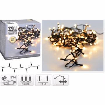 LED string lights 320 LED Warm white with plug - 24 m