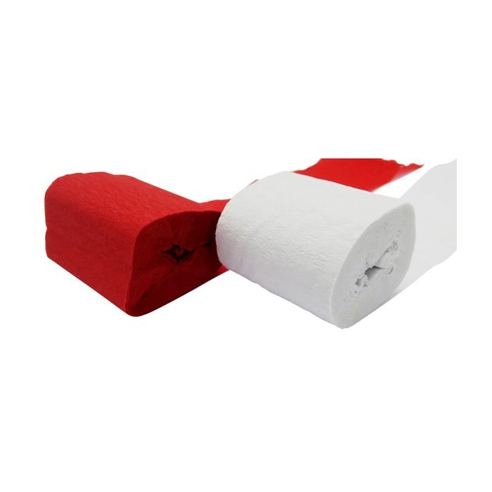 Crepe Rolls White and Red 2x - 10 m