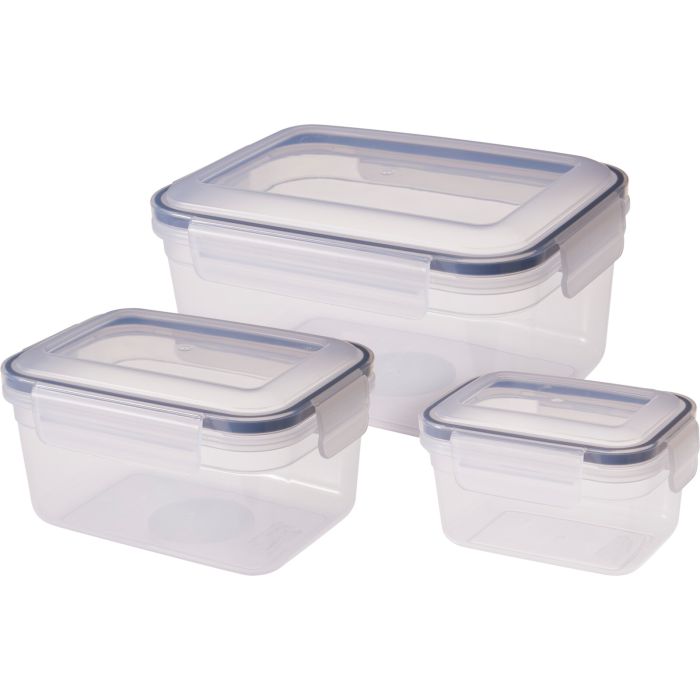 Storage Boxes 3 pcs with Grey Silicone Seal