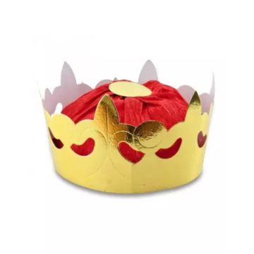 Carnival king crown gold with plush 19 cm