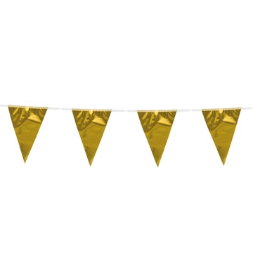 Gold Metallic 20x30 cm Flag Garland - 10 meters
