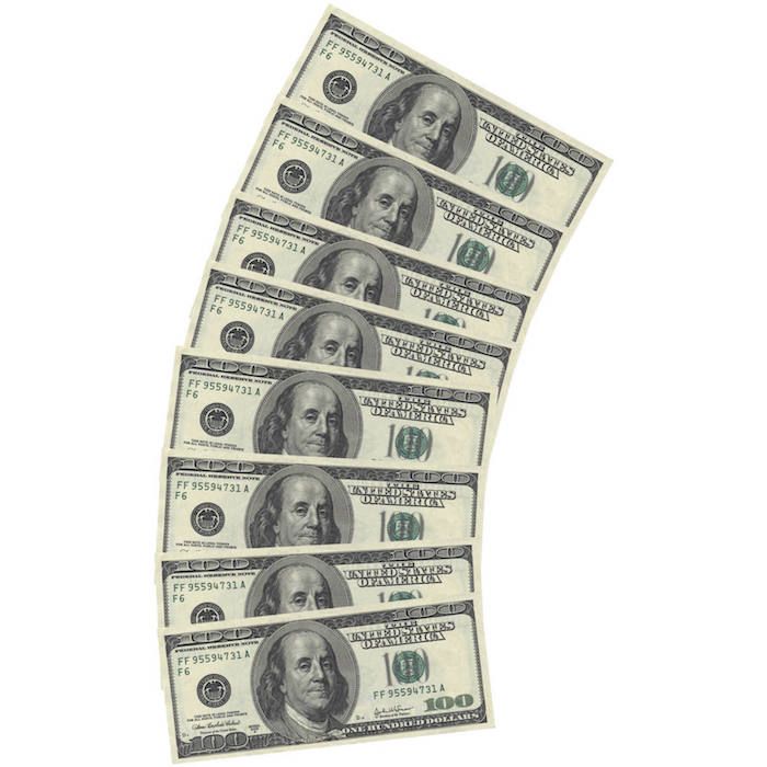 100-dollar napkins 10x - 33x33 cm