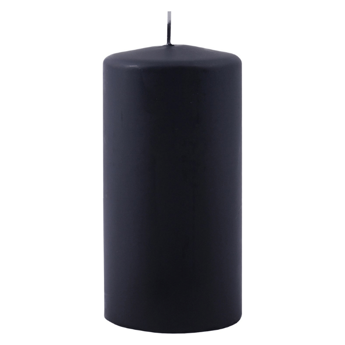 Black block candle 1x - 6x12 cm