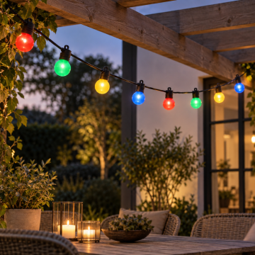 Multicoloured string lights 14.5 meters with 20 bulbs