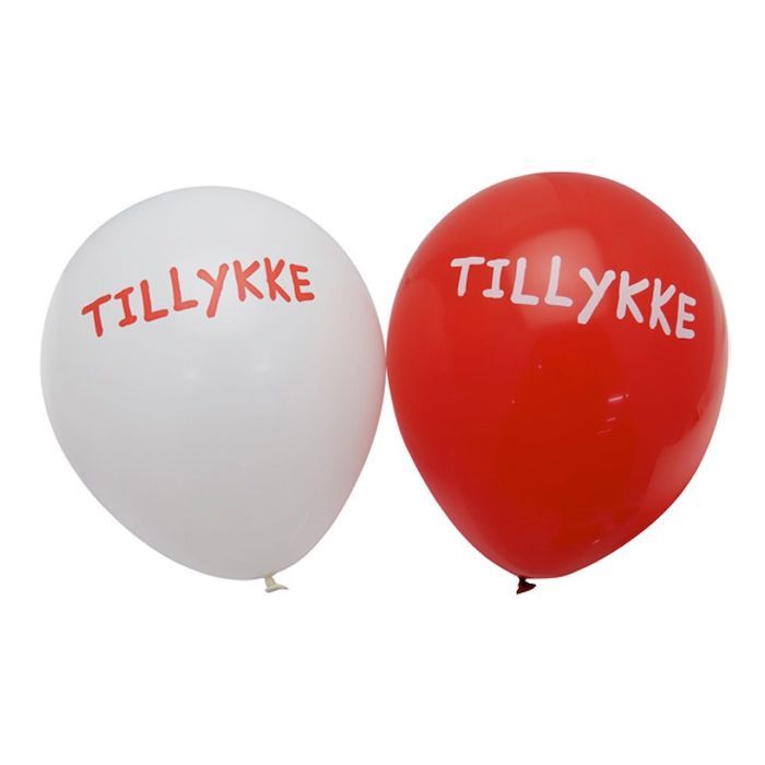 Congratulations Balloons in Red and White 6x - 25 cm