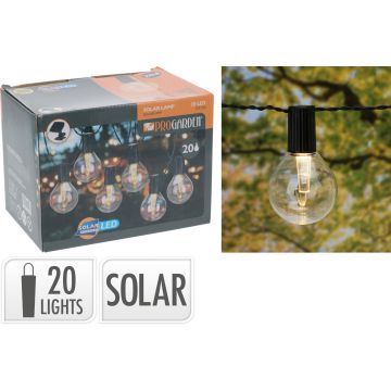 Solar String Light with 20 LED Lights and Clear Bulbs