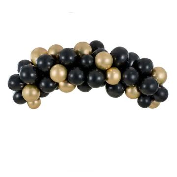 Black & Gold Balloon Garland - 2 meters