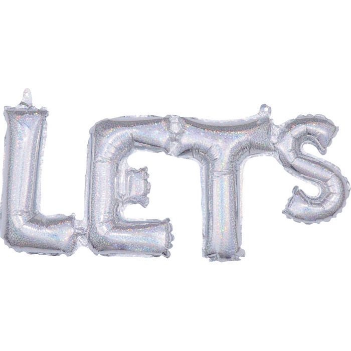 "LETS" Holographic Foil Balloon - 53 cm