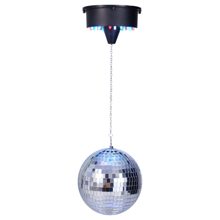Silver disco ball LED 15 cm 