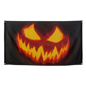 Halloween pumpkin polyester banner - 150x90 cm