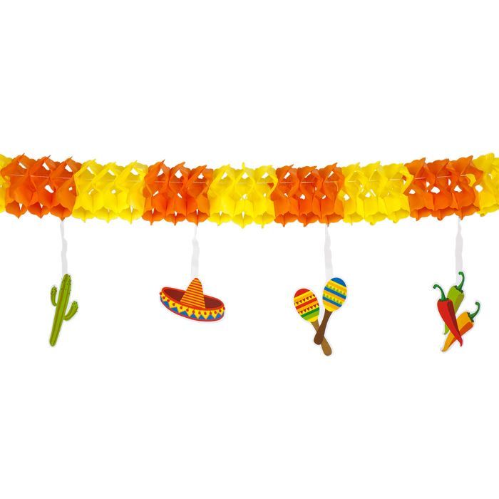 Mexican paper garland orange and yellow - 4 m