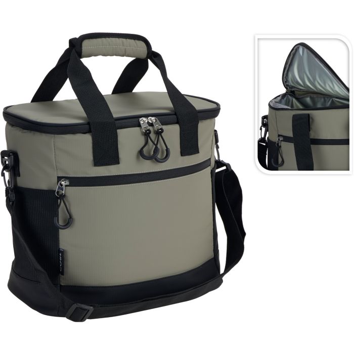 18-Litre Cooler Bag in Light Beige with Net Pockets