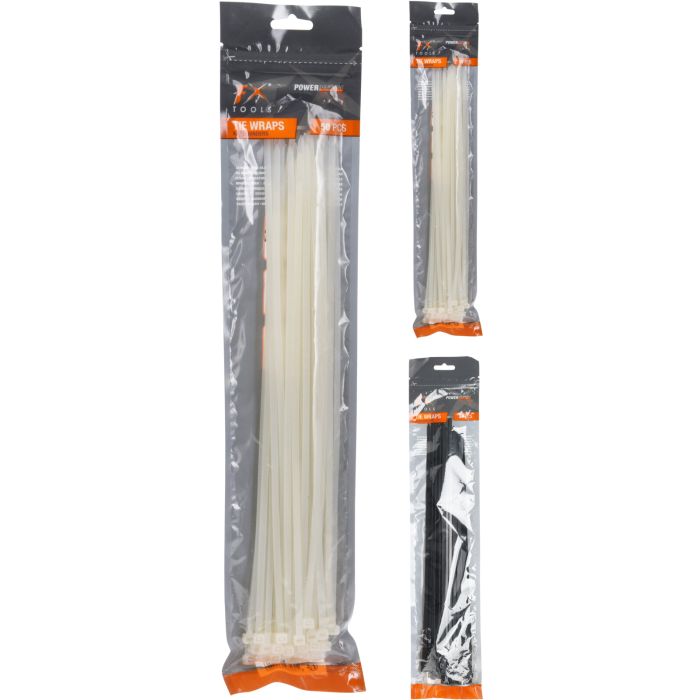 Nylon Cable Ties, 4.8 x 350 mm, 50 pcs