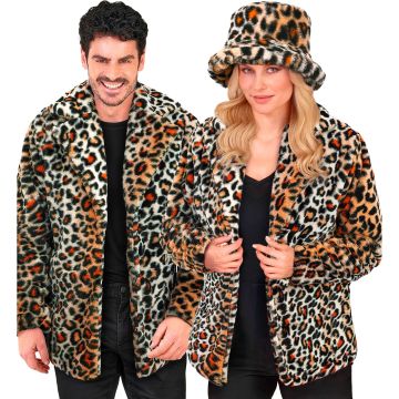 Leopard Print Fur Jacket in Unisex Cut
