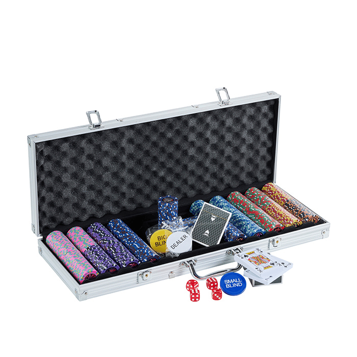 Poker Set 500 Royal Flush Chips 14g. Aluminium Case High Stakes PartyVikings 
