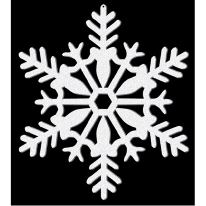 White glitter snowflakes 4x - 10 cm