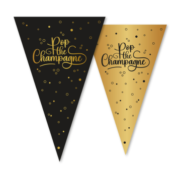 New Year flag garland Pop the Champagne - 10 meters